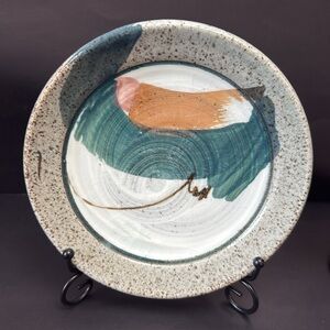 Pottery plate hand crafted by Terry Osborne of Lynden, Ont.